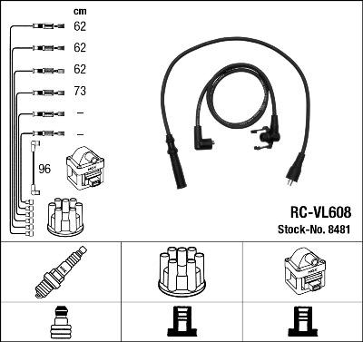 NGK 8481 - Комплект запалителеи кабели vvparts.bg