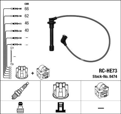 NGK 8474 - Комплект запалителеи кабели vvparts.bg