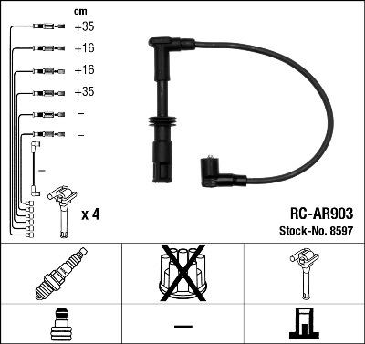 NGK 8597 - Комплект запалителеи кабели vvparts.bg