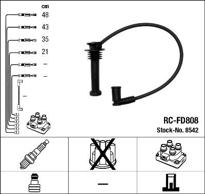 NGK 8542 - Комплект запалителеи кабели vvparts.bg