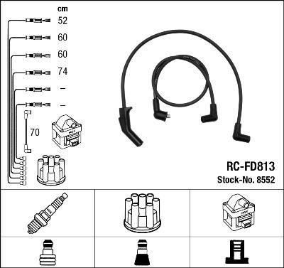 NGK 8552 - Комплект запалителеи кабели vvparts.bg