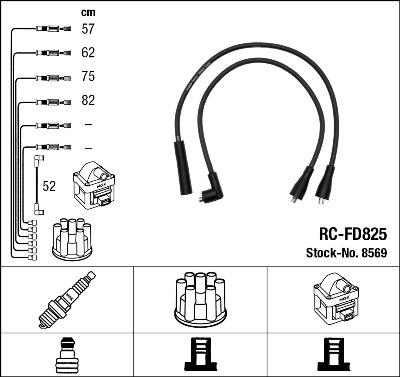 NGK 8569 - Комплект запалителеи кабели vvparts.bg