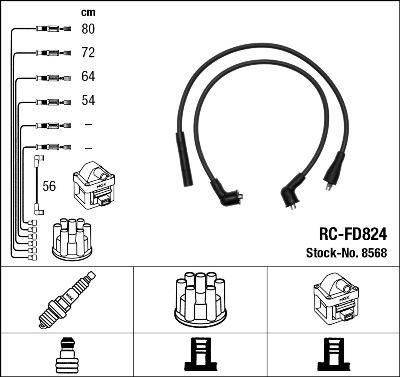 NGK 8568 - Комплект запалителеи кабели vvparts.bg