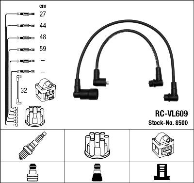 NGK 8500 - Комплект запалителеи кабели vvparts.bg