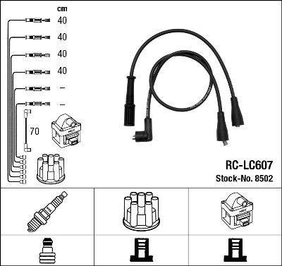 NGK 8502 - Комплект запалителеи кабели vvparts.bg