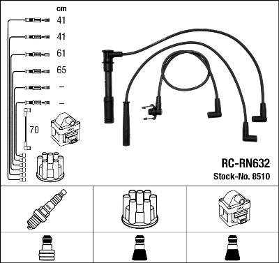 NGK 8510 - Комплект запалителеи кабели vvparts.bg