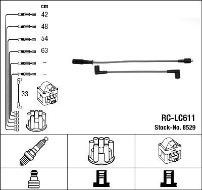 NGK 8529 - Комплект запалителеи кабели vvparts.bg