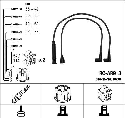 NGK 8630 - Комплект запалителеи кабели vvparts.bg