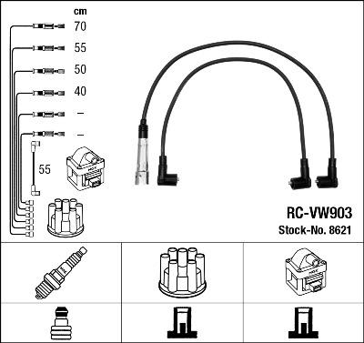 NGK 8621 - Комплект запалителеи кабели vvparts.bg