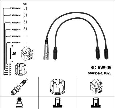 NGK 8623 - Комплект запалителеи кабели vvparts.bg