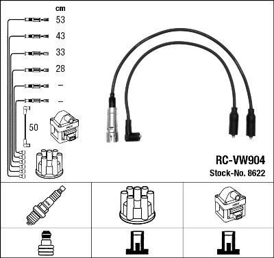 NGK 8622 - Комплект запалителеи кабели vvparts.bg