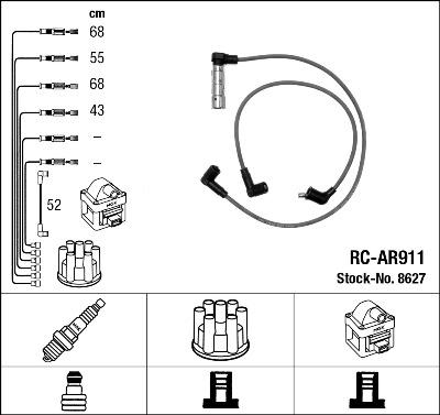 NGK 8627 - Комплект запалителеи кабели vvparts.bg