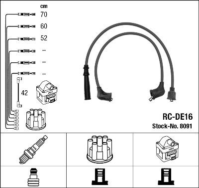 NGK 8091 - Комплект запалителеи кабели vvparts.bg