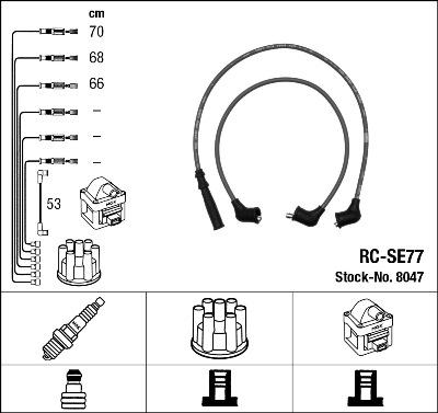 NGK 8047 - Комплект запалителеи кабели vvparts.bg