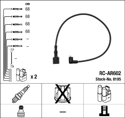 NGK 8195 - Комплект запалителеи кабели vvparts.bg