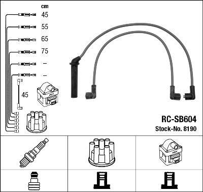 NGK 8190 - Комплект запалителеи кабели vvparts.bg