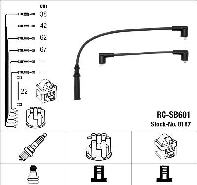 NGK 8187 - Комплект запалителеи кабели vvparts.bg