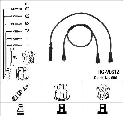 NGK 8891 - Комплект запалителеи кабели vvparts.bg