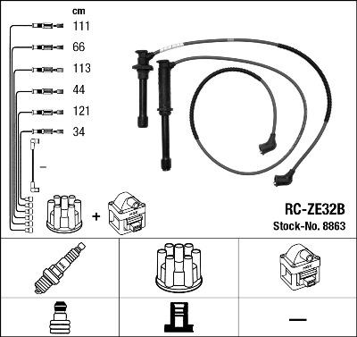NGK 8863 - Комплект запалителеи кабели vvparts.bg