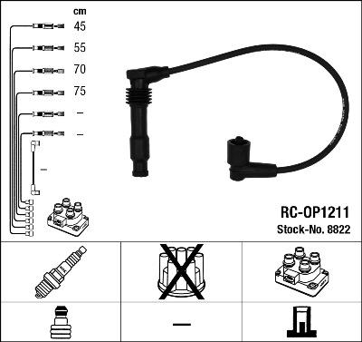 NGK 8822 - Комплект запалителеи кабели vvparts.bg