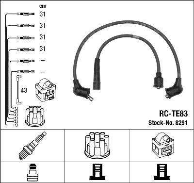 NGK 8291 - Комплект запалителеи кабели vvparts.bg