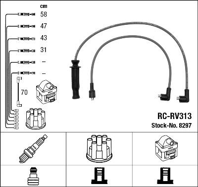 NGK 8297 - Комплект запалителеи кабели vvparts.bg