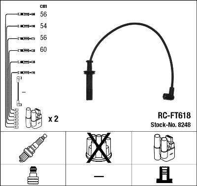 NGK 8248 - Комплект запалителеи кабели vvparts.bg