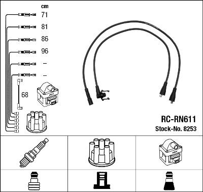 NGK 8253 - Комплект запалителеи кабели vvparts.bg