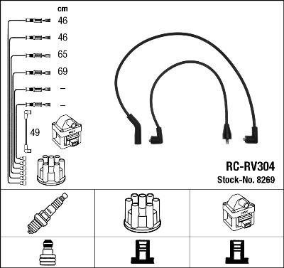 NGK 8269 - Комплект запалителеи кабели vvparts.bg