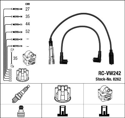 NGK 8262 - Комплект запалителеи кабели vvparts.bg