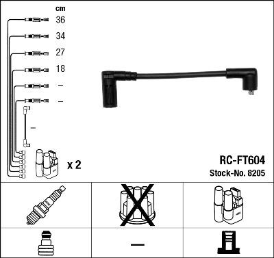 NGK 8205 - Комплект запалителеи кабели vvparts.bg