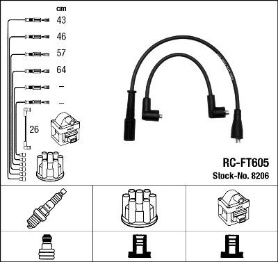 NGK 8206 - Комплект запалителеи кабели vvparts.bg
