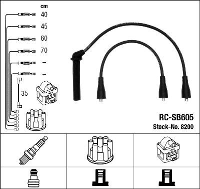 NGK 8200 - Комплект запалителеи кабели vvparts.bg