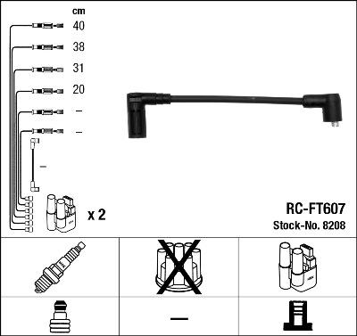 NGK 8208 - Комплект запалителеи кабели vvparts.bg