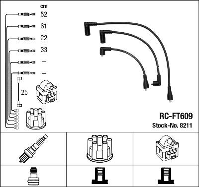 NGK 8211 - Комплект запалителеи кабели vvparts.bg