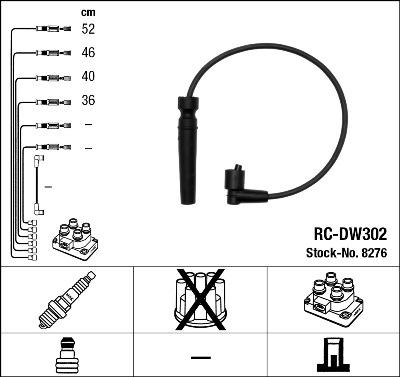 NGK 8276 - Комплект запалителеи кабели vvparts.bg