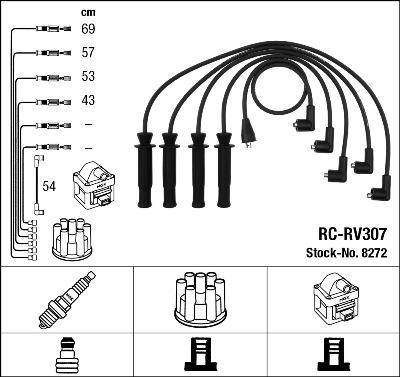 NGK 8272 - Комплект запалителеи кабели vvparts.bg