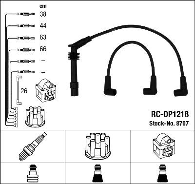 NGK 8707 - Комплект запалителеи кабели vvparts.bg
