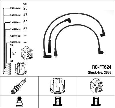 NGK 3666 - Комплект запалителеи кабели vvparts.bg