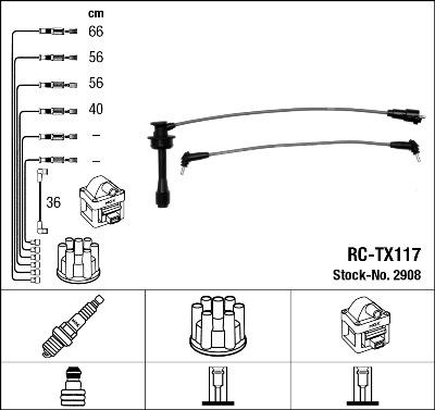 NGK 2908 - Комплект запалителеи кабели vvparts.bg