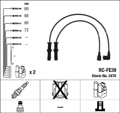 NGK 2478 - Комплект запалителеи кабели vvparts.bg