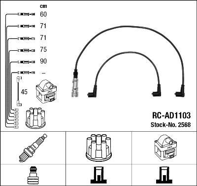 NGK 2568 - Комплект запалителеи кабели vvparts.bg