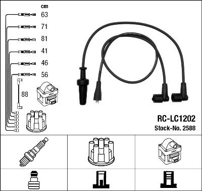 NGK 2588 - Комплект запалителеи кабели vvparts.bg