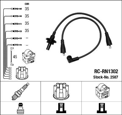 NGK 2587 - Комплект запалителеи кабели vvparts.bg