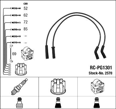 NGK 2578 - Комплект запалителеи кабели vvparts.bg