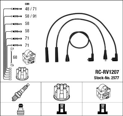 NGK 2577 - Комплект запалителеи кабели vvparts.bg