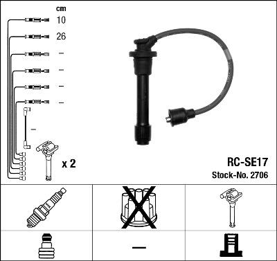 NGK 2706 - Комплект запалителеи кабели vvparts.bg