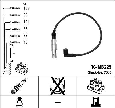 NGK 7065 - Комплект запалителеи кабели vvparts.bg