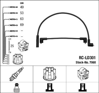 NGK 7068 - Комплект запалителеи кабели vvparts.bg
