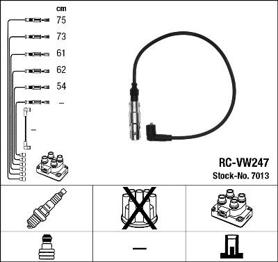 NGK 7013 - Комплект запалителеи кабели vvparts.bg